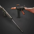 Vintage Military Rifle With Wooden Stock Metal Barrel And Detachable Magazine