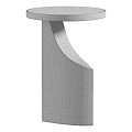 Wooden Side Table With Woven Top And Curved Leg Design For Home Decor