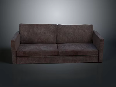 Modern Brown Two Seater Sofa With Comfortable Cushions And Minimalist Design 3d model