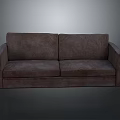 Modern Brown Two Seater Sofa With Comfortable Cushions And Minimalist Design