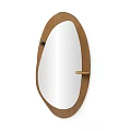 Oval Wooden Frame Mirror Design For Modern Home Decor With Sleek Appearance