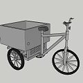 Modern Cargo Tricycle With Square Storage Box Three Wheel Design For Transportation 3d model