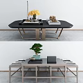Post-modern coffee table coffee table combination 3d model