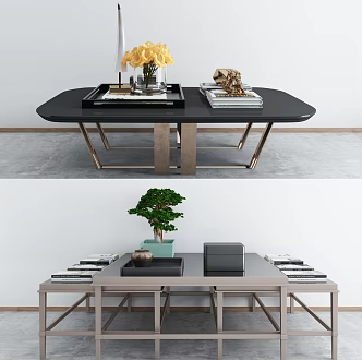 Post-modern coffee table coffee table combination 3d model