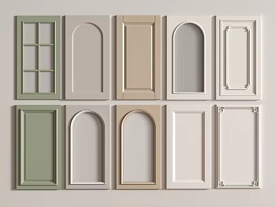 Stylish Wardrobe Doors with Various Designs and Color Options for Home Closets 3d model