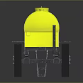 Yellow Beer Tanker Cart Trailer With Red Label And Black Wheels