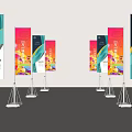 Road flagpole knife flag water injection road flag activity road flag billboard 3d model