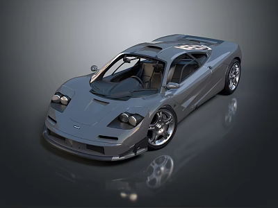 High Performance Gray Sports Car with Sleek Design Striking Front and Polished Alloy Wheels 3d model