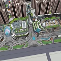 Modern Urban Development With Tall Buildings Green Spaces And Public Facilities