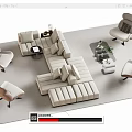 Modern Living Room With Large Sectional Sofa Accent Chairs And Coffee Table