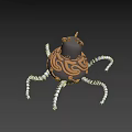 Game Movie Character With Brown Spiral Top Ear Blue Yellow Glowing Eyes And Silver Tentacles