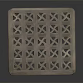 Elegant Wooden Coffee Table With Square Carved Lattice Top And Curved Legs