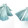 Elegant Light Blue Flowy Sleeve Dresses With Gradient Design And Flowing Fabric