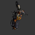 Vintage Orange Yellow Motorcycle with Round Headlight Black Seat and Classic Design