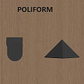 Poliform Modern Wall Lamps With Semicircular And Triangular Design On Wooden Wall 3d model