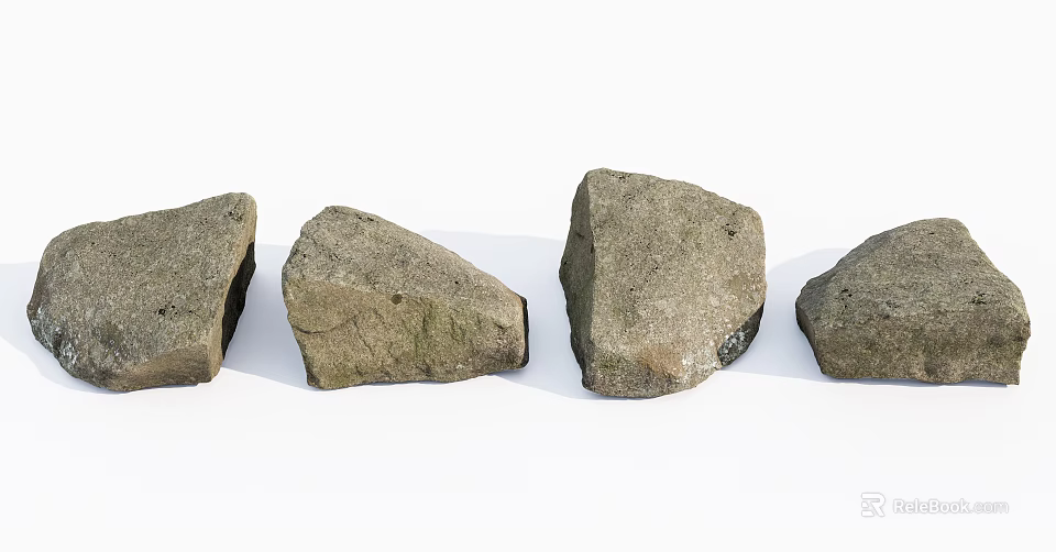 Natural Stone And Wood Elements For Decorative And Construction Projects 3d model