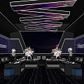 Modern KTV Interior Design With Colorful Lighting Comfortable Sofa Seating And Decorative Walls