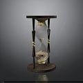 Vintage Hourglass With Wooden Frame Glass Body Sand And Round Base