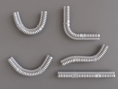 Metal Corrugated Pipes for Road Infrastructure With Curved and L Shaped Designs 3d model