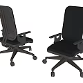 Modern Black Office Chairs With Ergonomic Backrest Armrests And Rolling Wheels 3d model