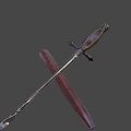 Decorative Wooden Weapon Sword With Metal Blade And Classic Scabbard Handle