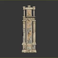 Scenic Ancient Stone Arch Architecture With Columns Top Decorations And Textured Design