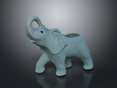 Stylish Elephant Shaped Ceramic Planter Home Furniture Decor With Modern Design 3d model