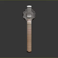 Modern Revolver With Silver Metal Cylinder And Brown Wooden Grip Design
