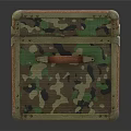 Camouflage Storage Box With Metal Latches And Vintage Design Details