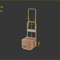 Metal Hand Truck With Orange Box For Transport And Logistics Operations