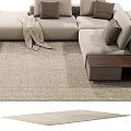 Soft Beige Square Rug With Woven Texture For Modern Home Decor