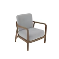 Modern Light Gray Fabric Accent Chair With Wooden Frame And Armrests