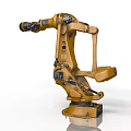 Intelligent Robotic Arm For Industrial Automation With Yellow Mechanical Structure 3d model