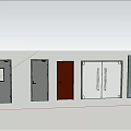 Various Styles Of Double Doors Displayed In Warehouse Showroom With Metal And Glass Panels