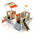 Children'slide outdoor slide children's combined slide combined slide PE board slide 3d model