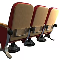 Red Cinema Seats With Armrests And Stable Bases For Theater Setting 3d model