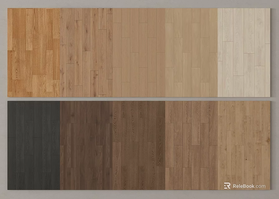 Various Wooden Flooring Samples With Different Colors And Natural Textures 3d model