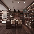 Luxury Wooden Liquor Store Interior With Full Wine Collection Display And Comfortable Tasting Area