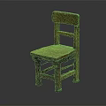 Vintage Wooden Chair With Worn Texture Simple Design And Solid Wooden Legs