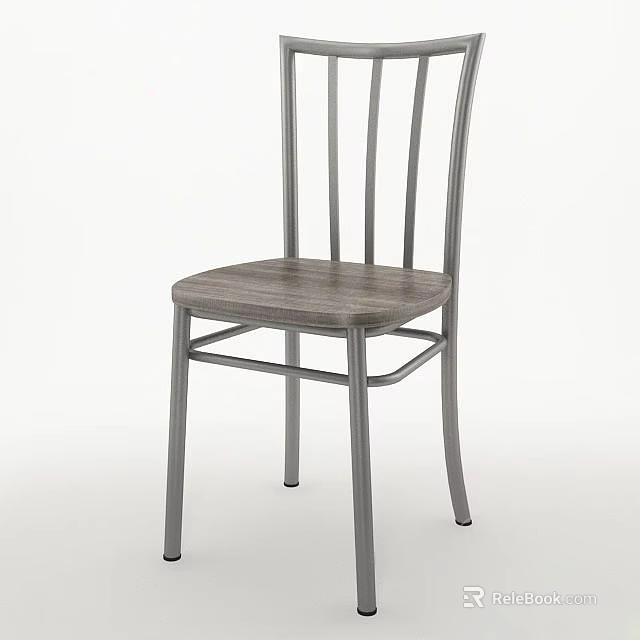 Sleek Modern Office Chair With Metal Frame And Wooden Seat For Workspace Use 3d model 