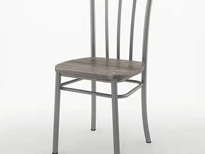 Sleek Modern Office Chair With Metal Frame And Wooden Seat For Workspace Use 3d model