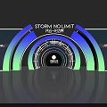 Storm No Limit Event Entrance with Curved Blue Green Gradient Structure And China Logo