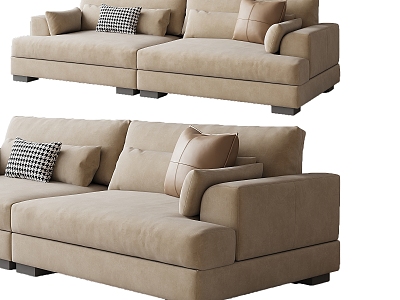 Cream style double sofa model