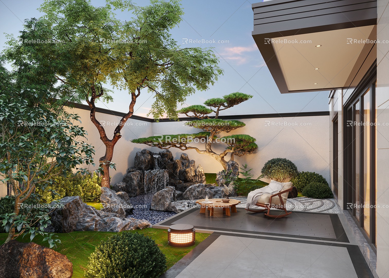 Courtyard Home Courtyard Villa Courtyard Waterscape Courtyard Landscape Garden rockery 3d model