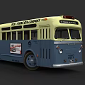 Vintage New Town Bus Company Blue And Yellow Classic Bus On Charles Avenue