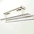 Extendable Ceiling Mounted Clothes Hanger With Metal Rods LED Lighting And Drying Racks 3d model