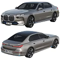 Silver BMW Sedan Front And Rear View Design 3d model