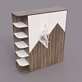 Modern Entryway Cabinet Sideboard With Wooden Design White Panels And Open Shelves