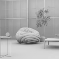 Modern Lazy Sofa Lazy Sofa Coffee Table Combination 3d model
