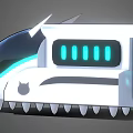 Futuristic High Speed Train With Sleek Aerodynamic Design White Black Exterior And Blue Lights